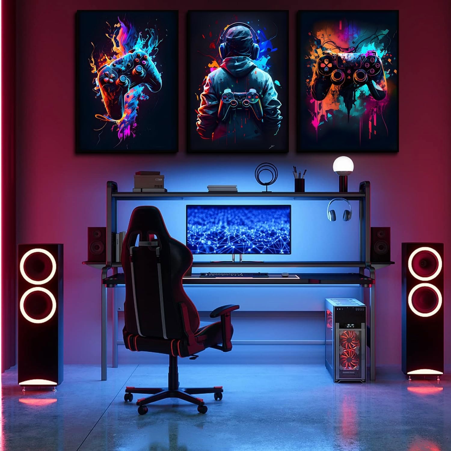 3Pcs Cool Gaming Wall Art Retro Video Game sticky phototiles wall frames - Image 2