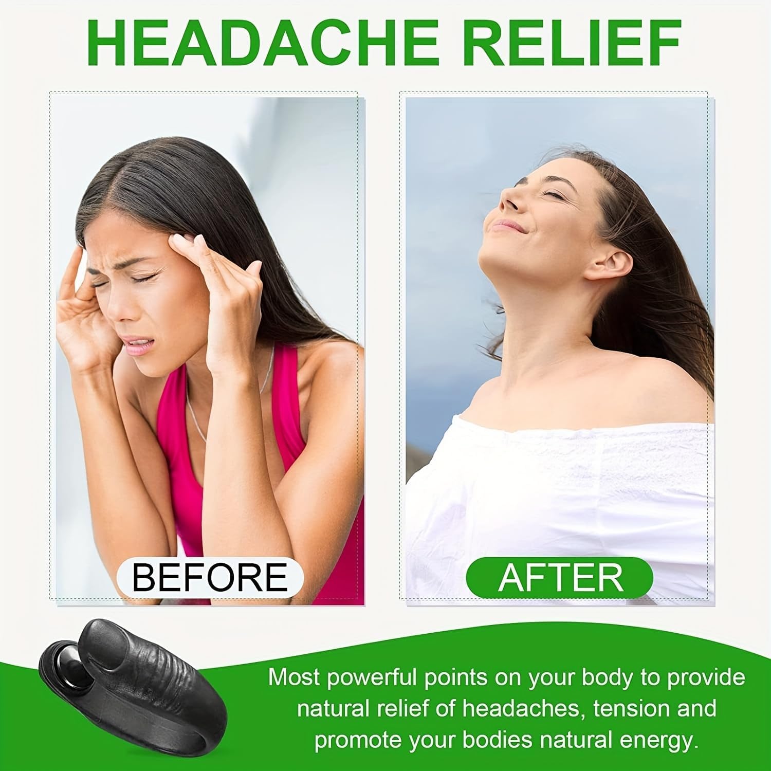 Sugar Control LI4 Acupressure Point Clip Wearable – Supporting Acupressure Relaxation, Stress Alleviation, Tension Relief and Headache Relief Hand Clip Migraine Pressure Point Clip - Image 3