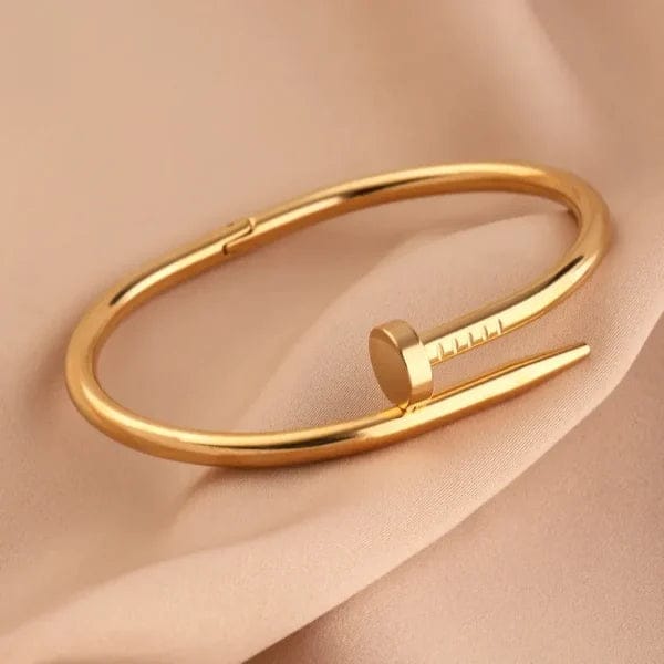 QVT-139 Cartier Nail Bangle – Stainless Steel | Iconic Luxury Design (Golden) - Image 3