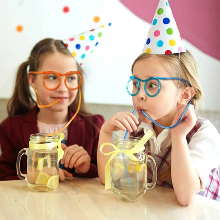 Funny glasses drinking Straw (random color) - Image 2