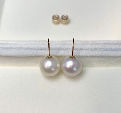 PJT-177 Simple Pearl Earrings 10mm – Elegant Jewelry, Stylish Accessory for Women- White Colour - Image 2