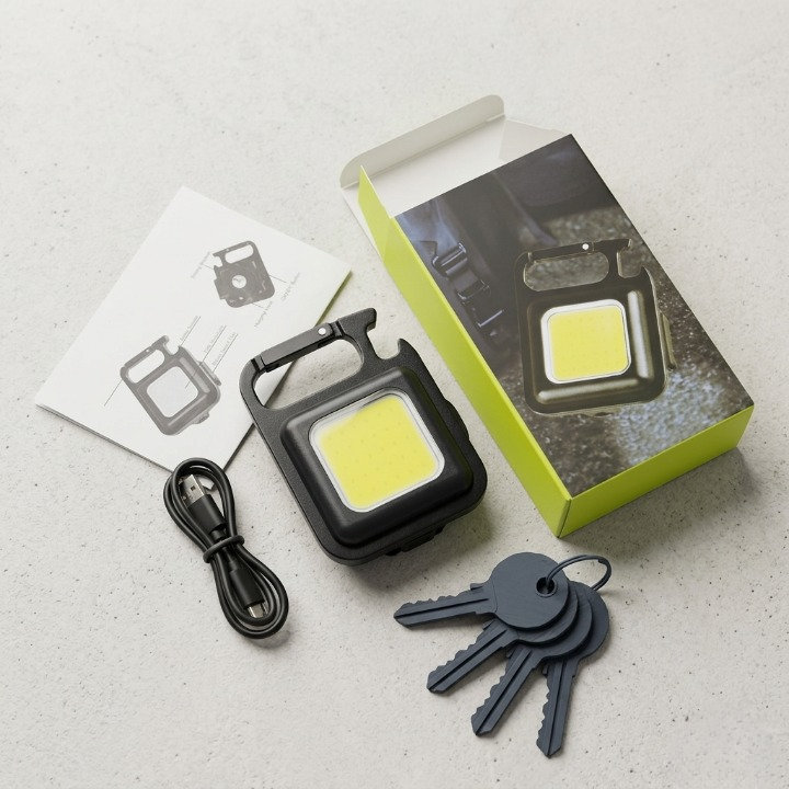 COB Rechargeable Keychain Light – Ultra Bright Metal Body Emergency Light with Type-C Charging (With Cable) - Image 4