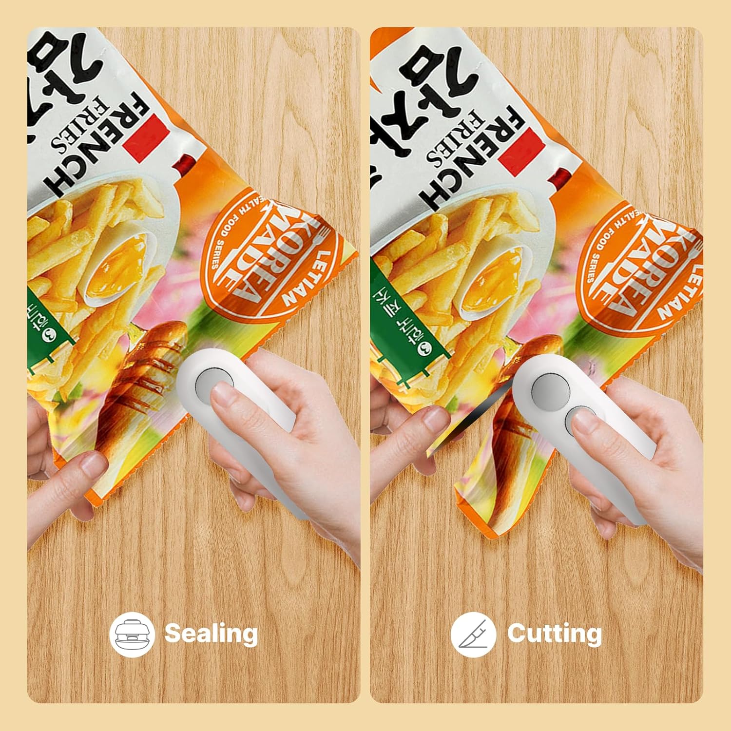 Heat Sealing Machine 2 in 1 Cutting and Sealer USB Rechargeable Food Sealer Mini Sealer for Snack Storage Food Sealer for Chip Bags, Plastic Bags, Food Storage | Mini Sealing Machine ( Random Color) - Image 4