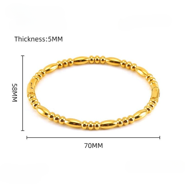 Filled Dots Bambo Korean Bangle - Jewelry Product Designed For Wrist Wear And Daily Ornament Routine (SKU: QRT-202) - Image 3
