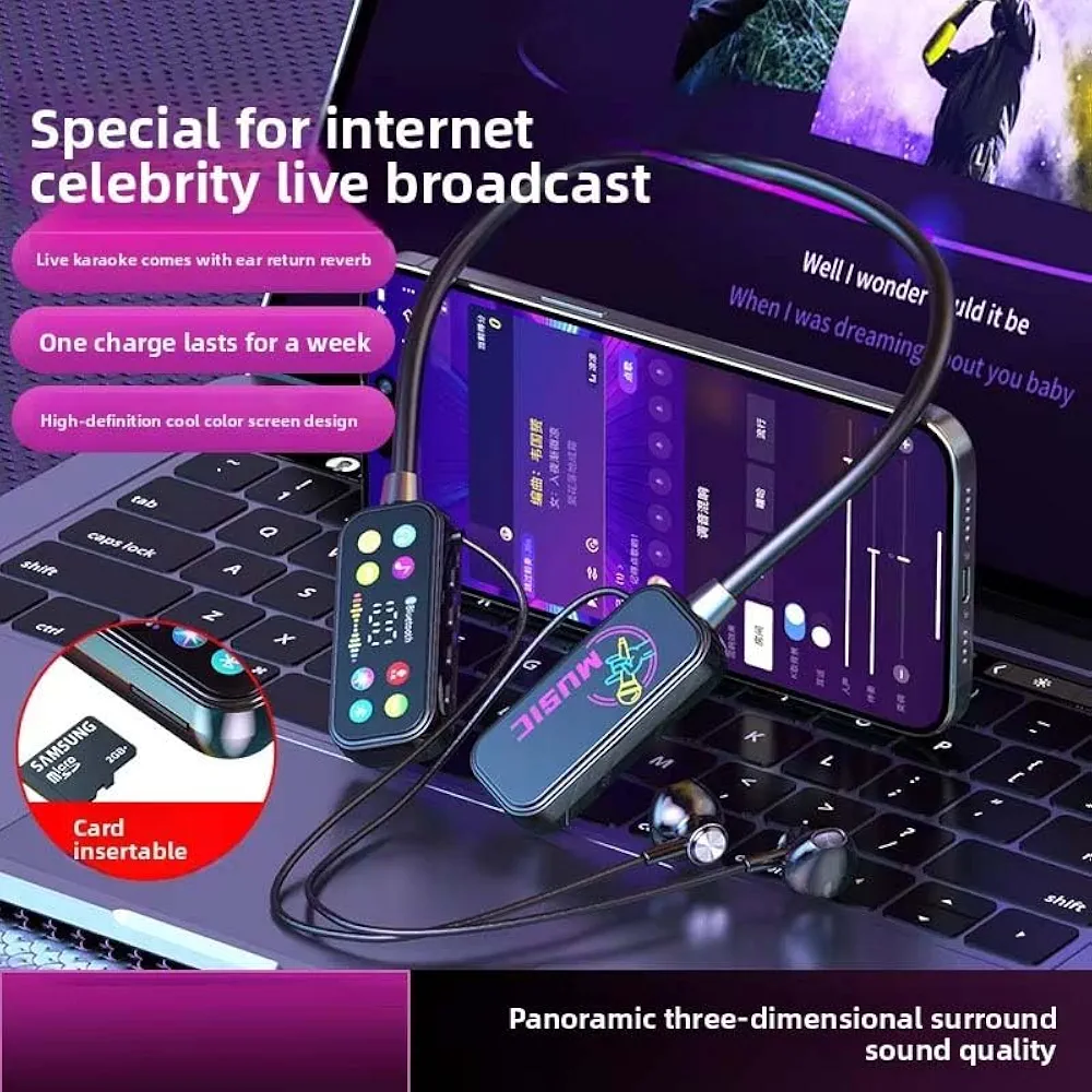 Mf Model YG17 Wireless Neckband Earphones With LED Display - Audio Device Designed For Sound Playback And Daily Listening Routine - Image 4