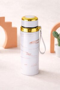 Premium Marble Print Stainless Steel Water Bottle – Elegant Vacuum Insulated Flask – Random Color