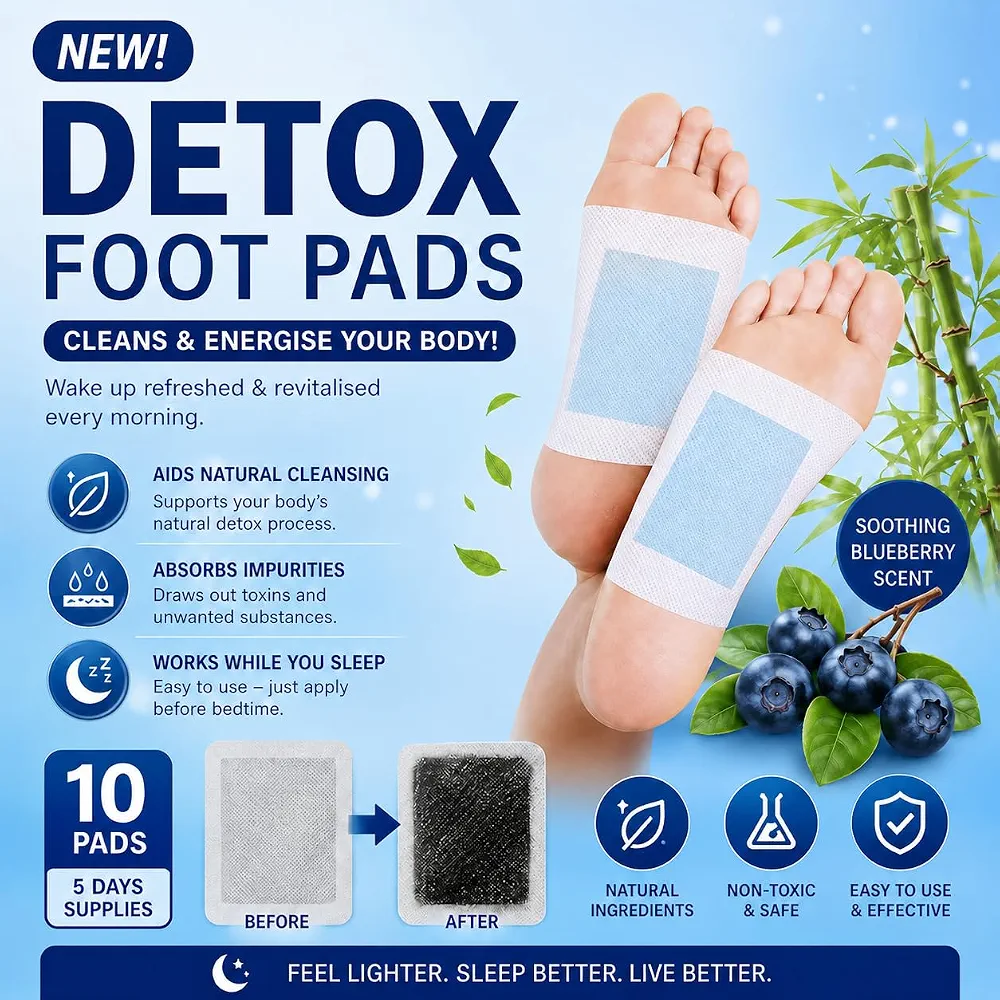 Kiyome Kinoki Detox Foot Pads | Pain-Free Cleansing Pads for Toxin Removal, Stress Relief & Improved Vital Organ Function | Red & Blueberry Variants (Random Variant) - Image 5