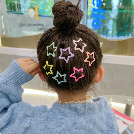 Pack Off 06 Star Design Girl Hair Clip | Hair Clip For Women | Best Quality Hair Clip ( Random Color )