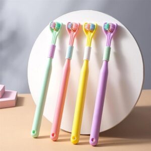 Three-Sided Ultra Soft Bristle Toothbrush – Gentle Oral Care Safety Teeth Cleaning Brush | Pack of 2