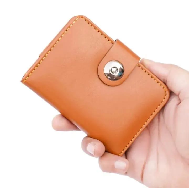 Boy's Leather Wallet Black Mustard Brown Snap Closure Compact Bifold Wallet for Kids & Teens - Image 2