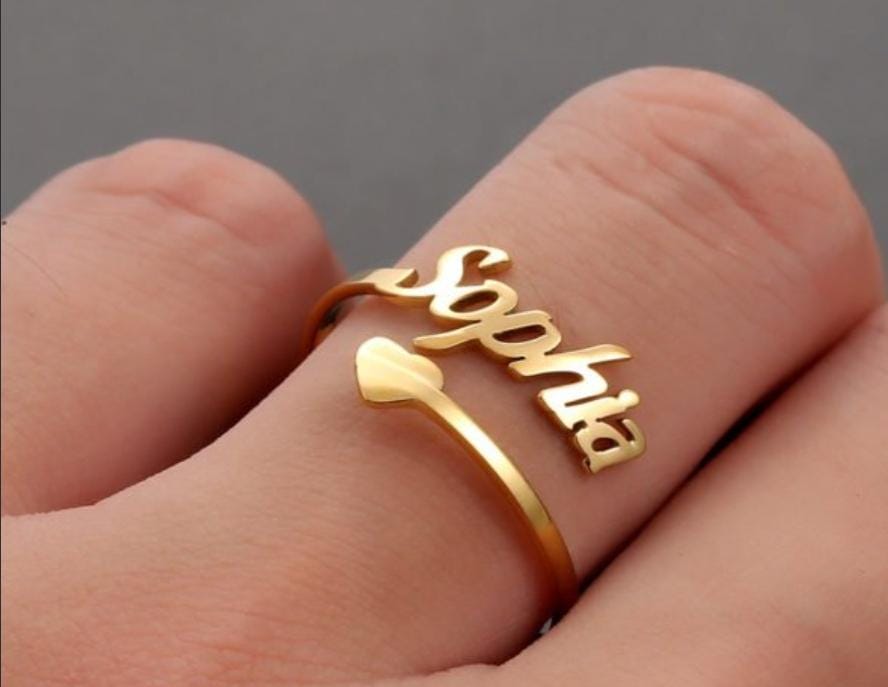Customized Name Ring – Personalized Adjustable Ring for Women (Golden & Silver Plated) | Unique Jewellery Gift - Image 4
