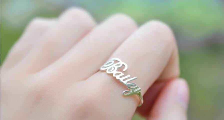 Customized Name Ring – Personalized Adjustable Ring for Women (Golden & Silver Plated) | Unique Jewellery Gift - Image 2