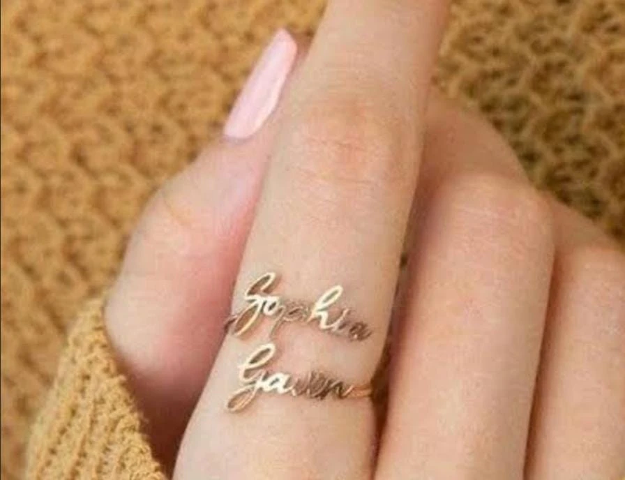 Customized Name Ring – Personalized Adjustable Ring for Women (Golden & Silver Plated) | Unique Jewellery Gift - Image 6