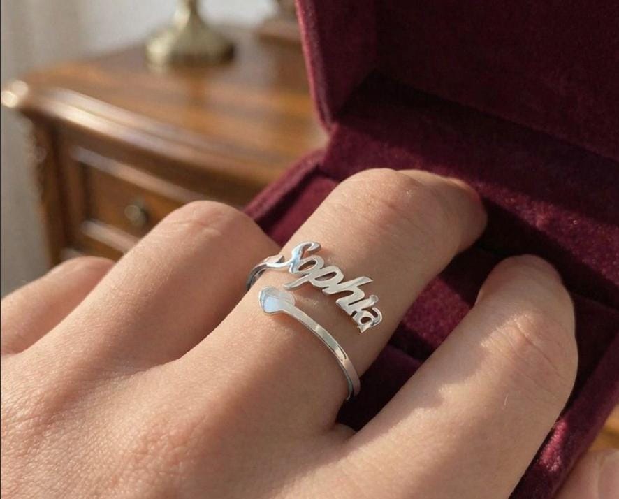 Customized Name Ring – Personalized Adjustable Ring for Women (Golden & Silver Plated) | Unique Jewellery Gift - Image 5