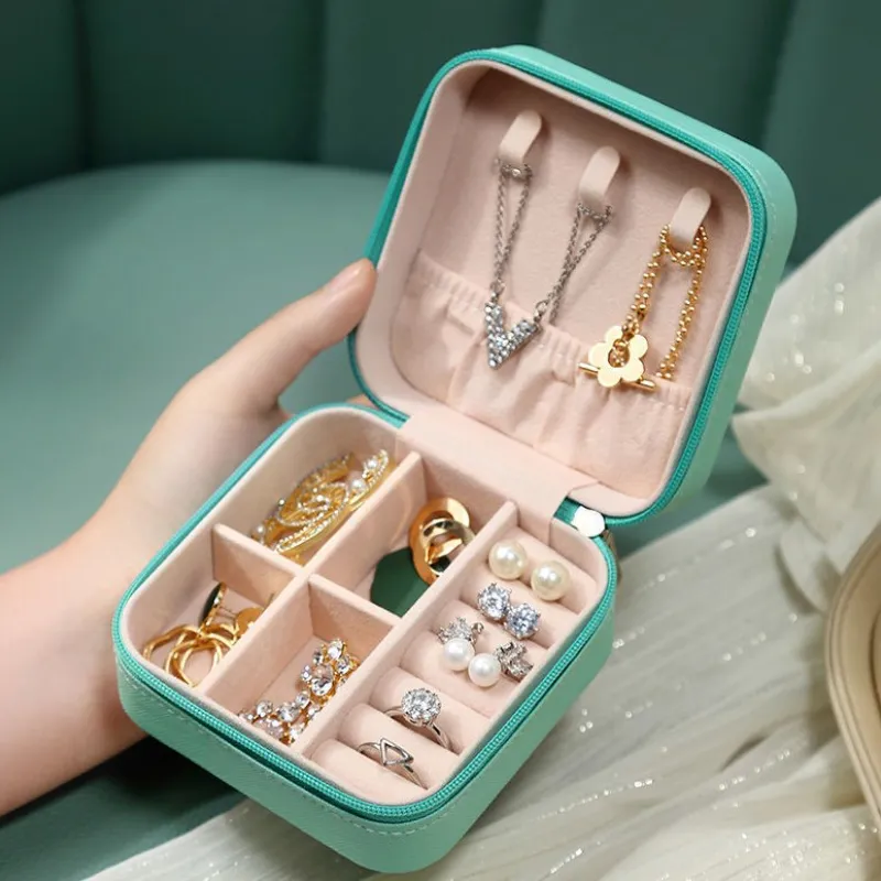 Jewellery Storage Box leather Jewelry Stand Earrings Ring Box Cosmetics Beauty Container Organizer (random color)Made in China - Image 2