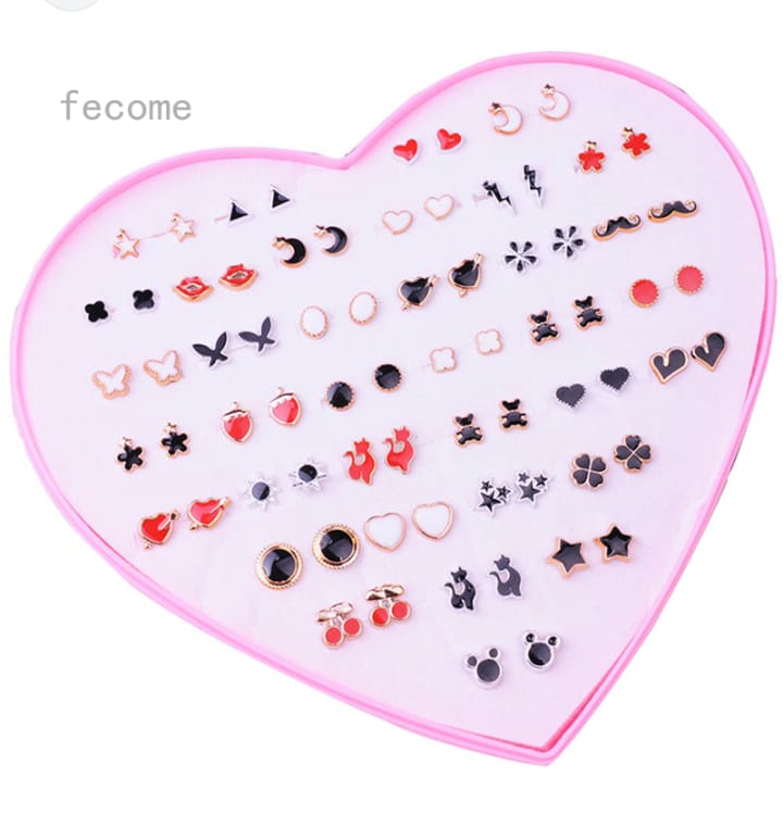 36 Pairs Of Random Beautiful Ear studs Silicon Back With Back Stopper - Image 3