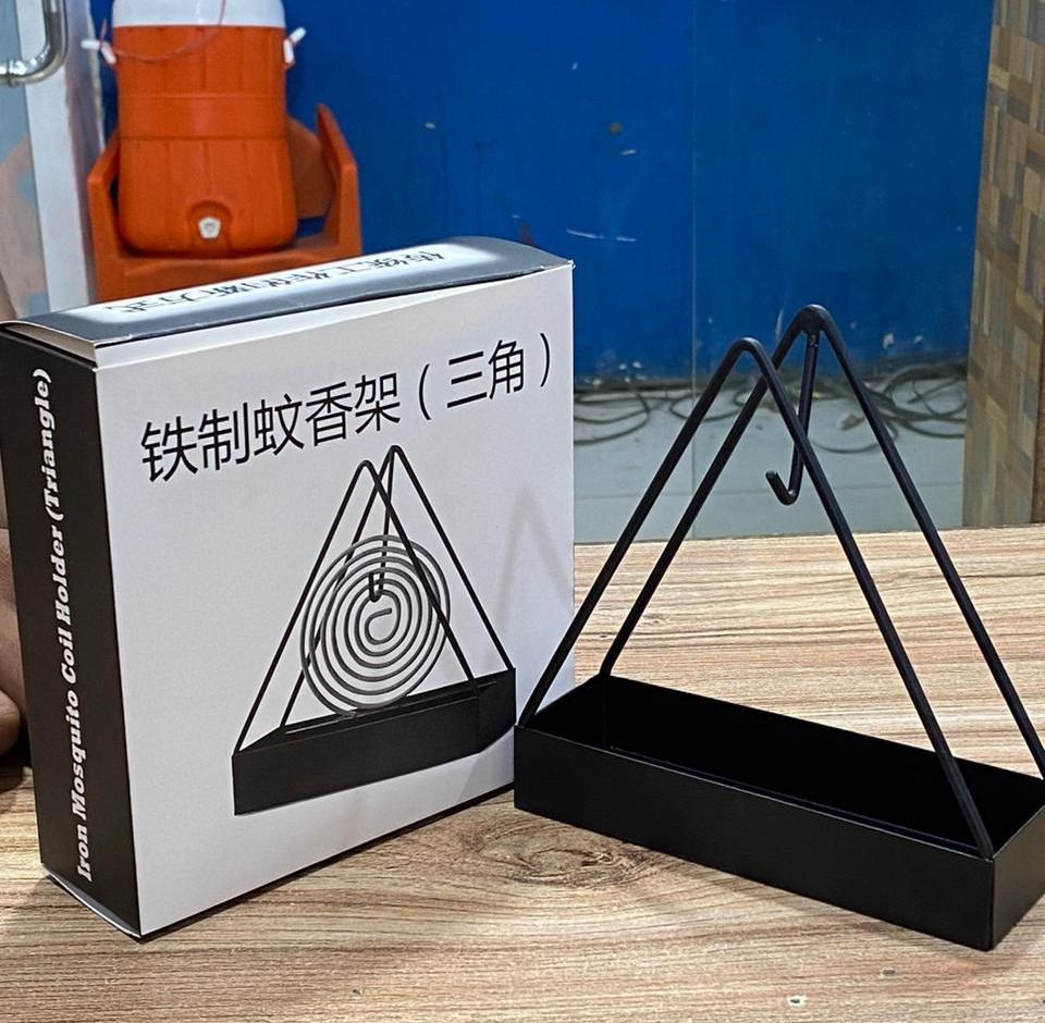 Mosquito Coil Holder Incense Burner Decorative Ornament Craft Triangle (Only black) - Image 2