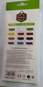 Acrylic Oil Glass Water Fabric Colour Paint Set – Pack Of 12 ( 12ml – 12 Tubes )
