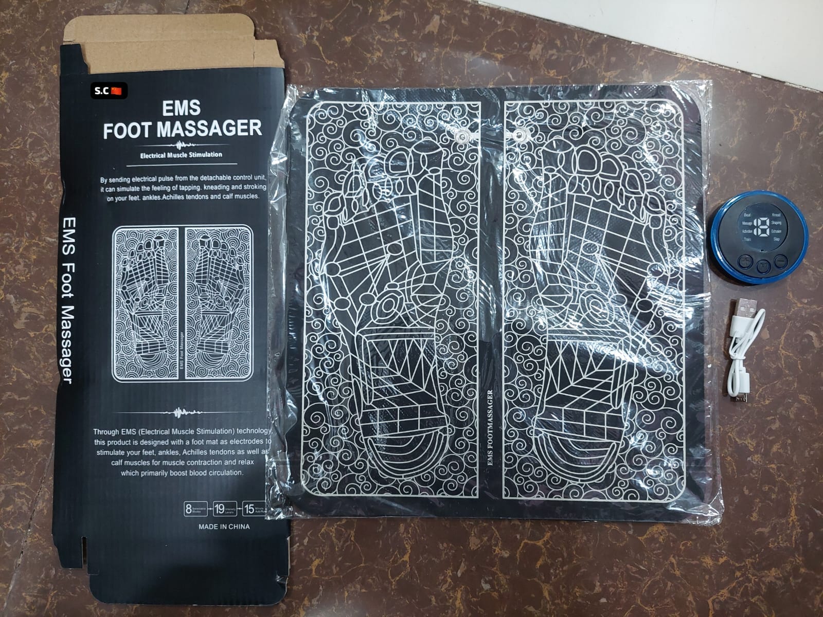 EMS Foot Massager Mat Electric USB Charging Smart Display Tens Acupuncture Feet Cushion Blood Circulation Pad Health Care Home - Image 4