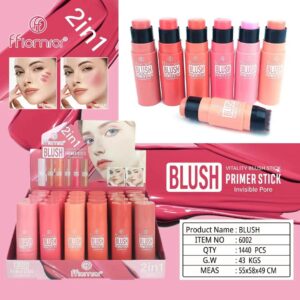 Flormar 2 in 1 Blush Primer Stick – Creamy Blendable Face Blush with Smooth Finish, Easy Application and Portable Makeup Stick