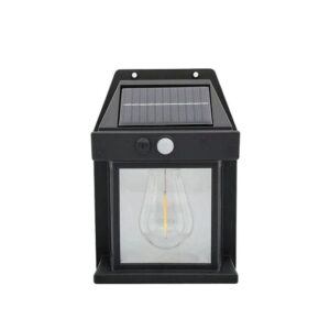 Solar Tungsten Filament Wall Lamp – Outdoor Intelligent Induction Light for Garden, Courtyard & Villa
