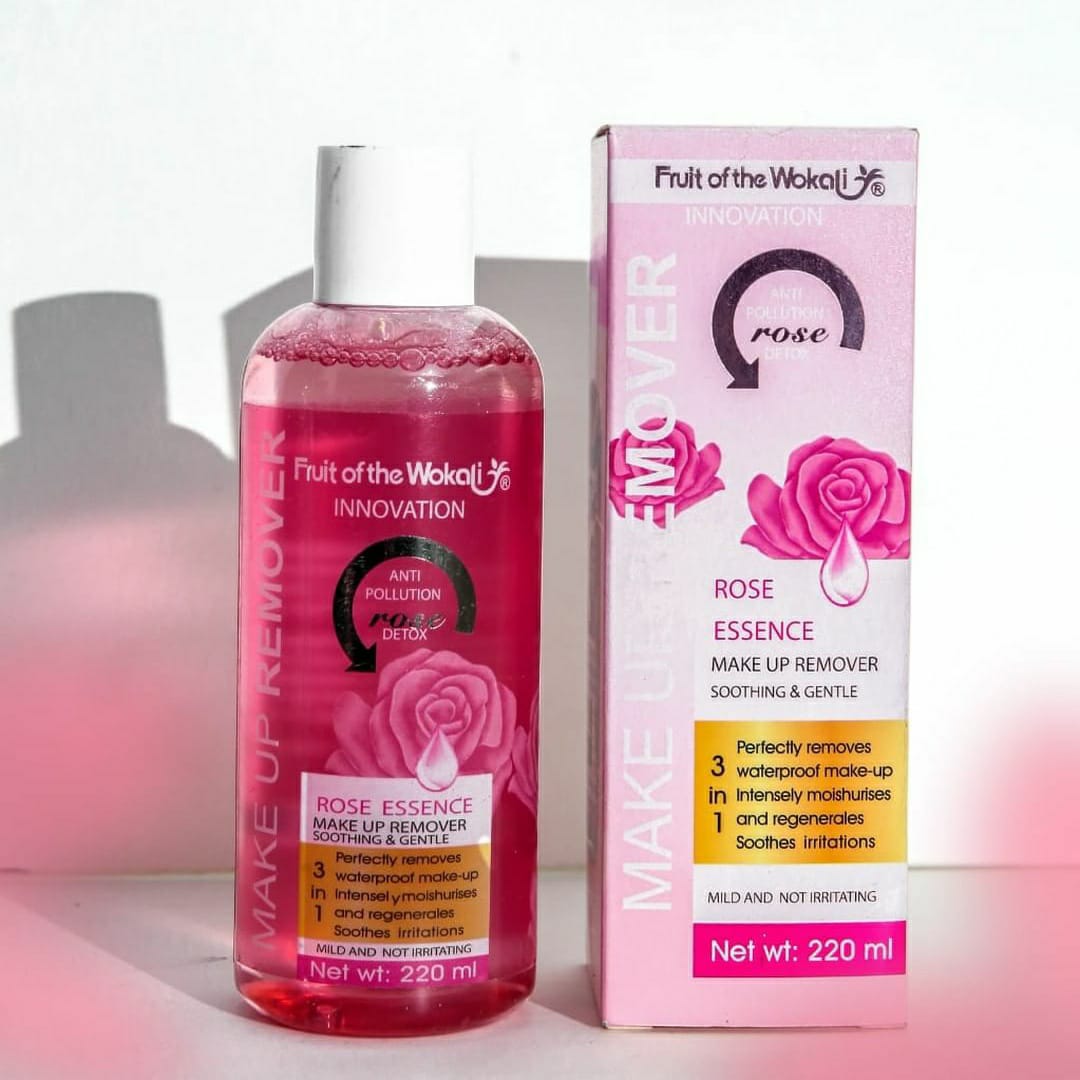 Wokali 3 in 1 Rose Essence Makeup Remover 220ml - Image 2