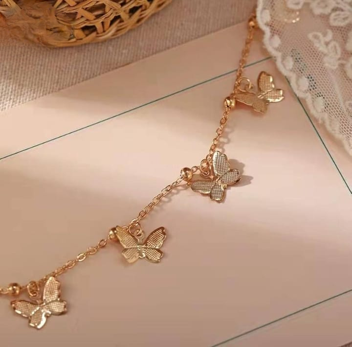 Beautiful Butterfly hand Charm BraceletPayal For Girls - Image 2