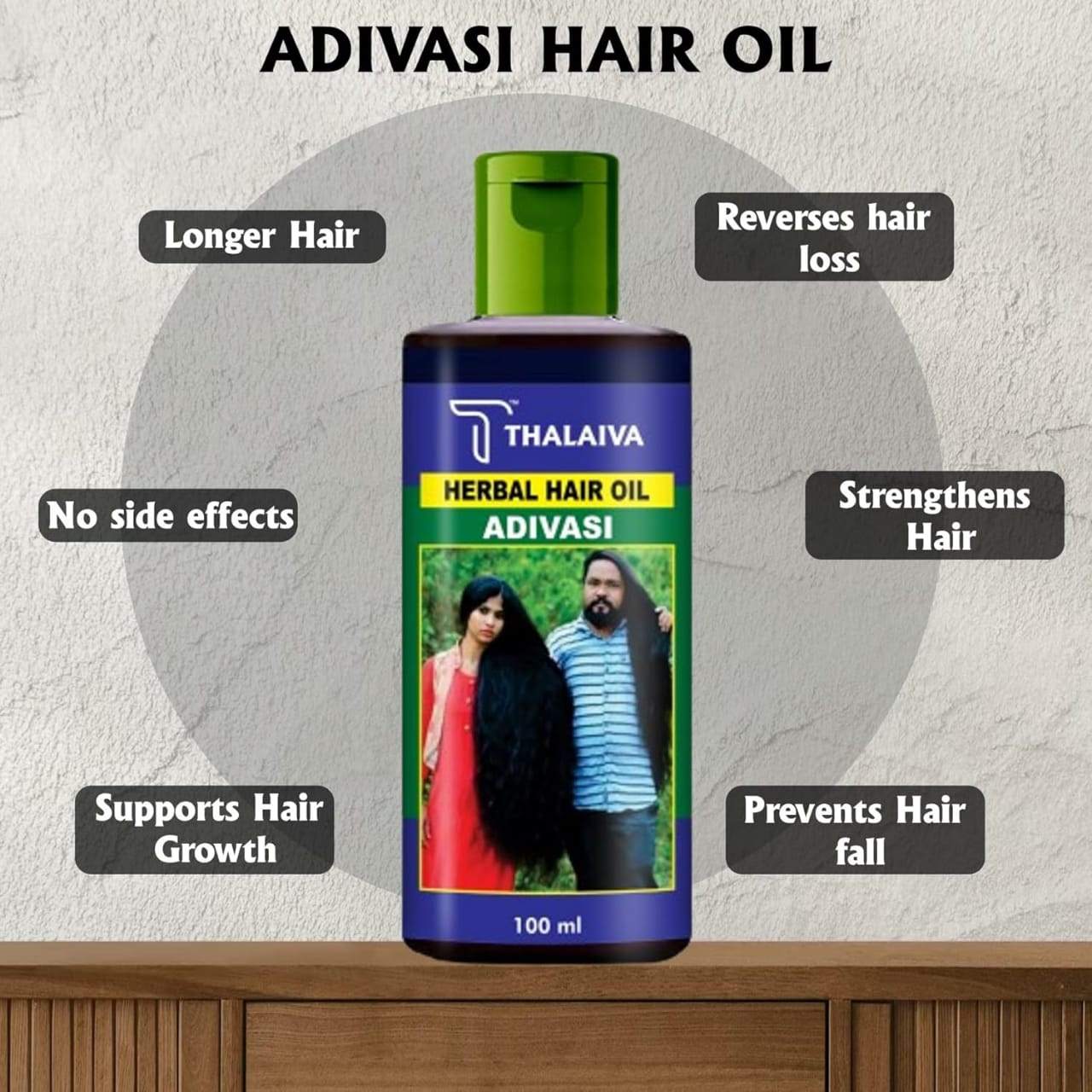 Adivasi Herbal Hair Oil Natural Pure Herbal Hair Oil 120ml (Without Box) - Image 5