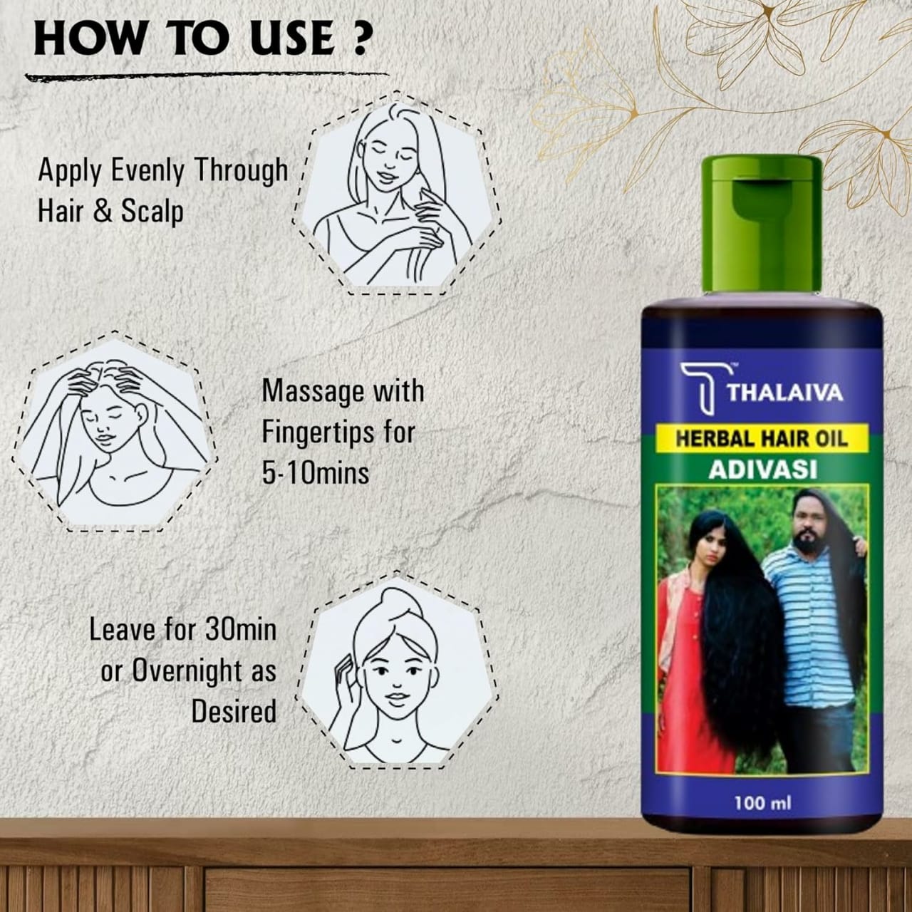Adivasi Herbal Hair Oil Natural Pure Herbal Hair Oil 120ml (Without Box) - Image 2