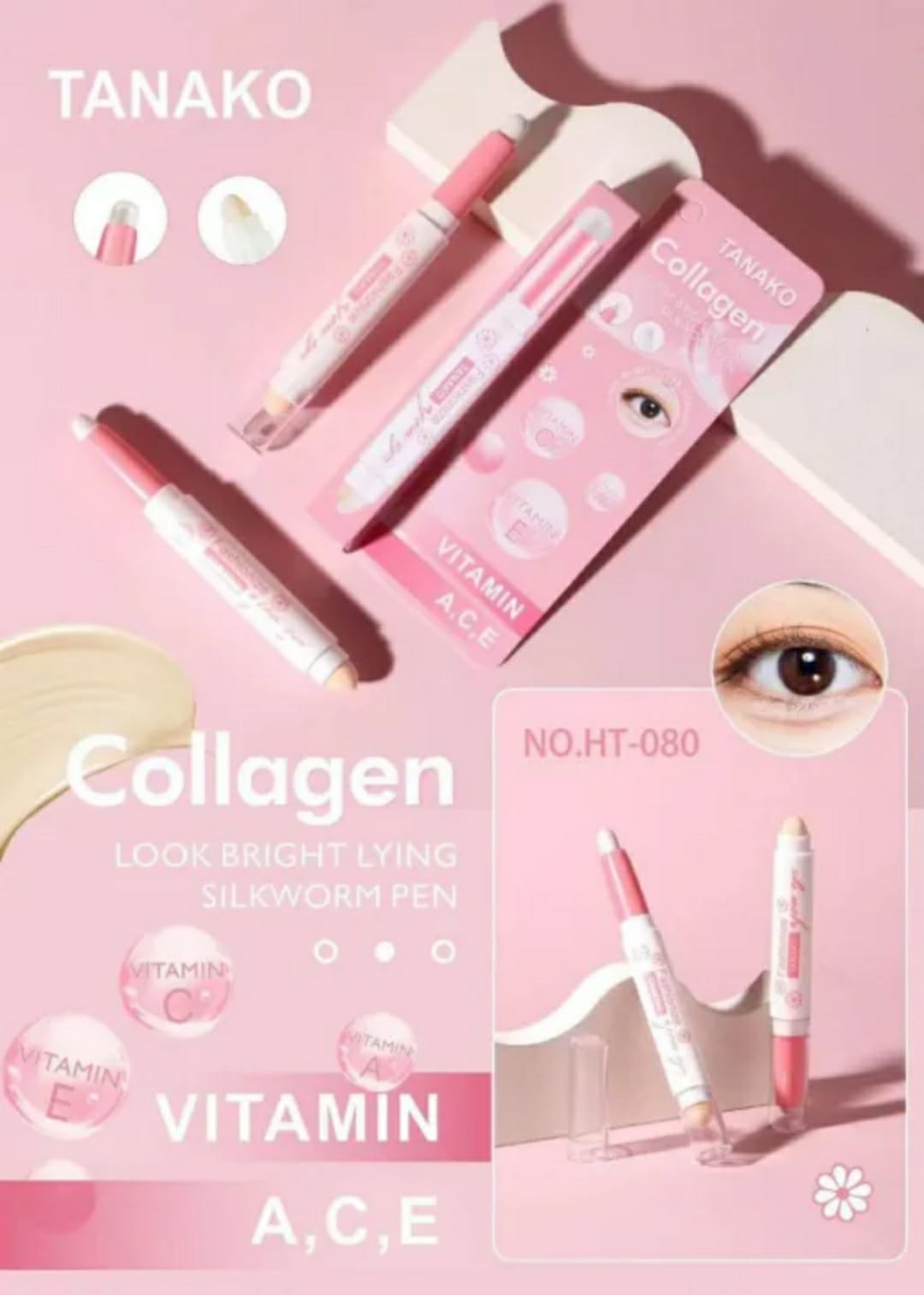 Tanako Collagen Bright Vitamin-E Highlighter Silkworm Pen - Image 4