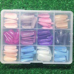 Reusable Fake Nails with Box – Beautiful Variety of Colors | Best Fake Nails For Girls ( Random Color Nails)