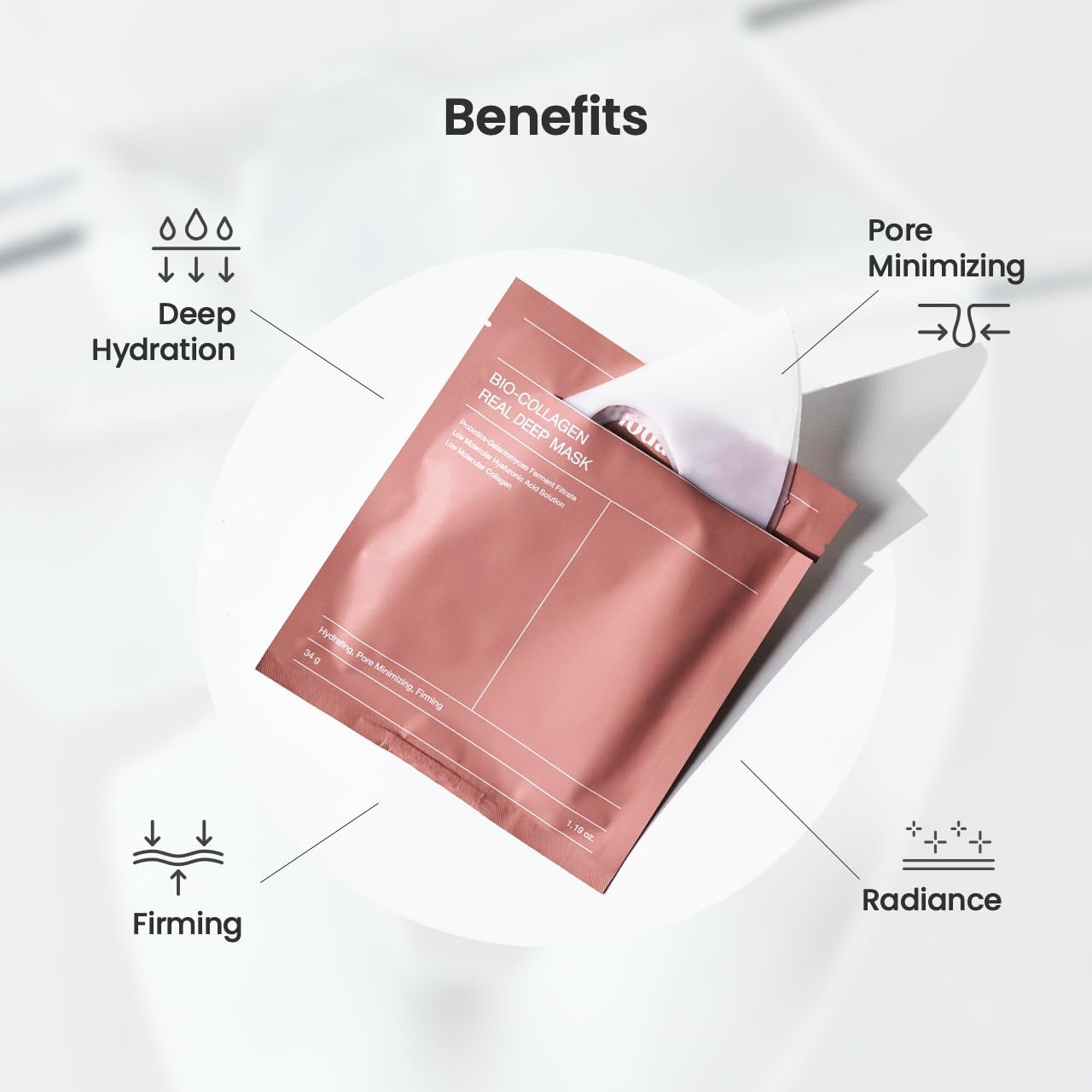 1 Pc Bio-Collagen Real Deep Mask, Hydrating Over Night, Facial Sheet Mask, Pore Minimising, Firming, Collagen Mask, Hydrating Overnight Skin Care Mask - 36gram - Image 4