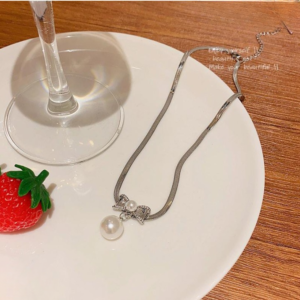 Elegant Korean Know Shape Pearl Pendent | Knot Pearl Necklace Party Jewelry Gifts Accessories for Women