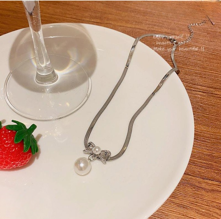 Elegant Korean Know Shape Pearl Pendent | Knot Pearl Necklace Party Jewelry Gifts Accessories for Women