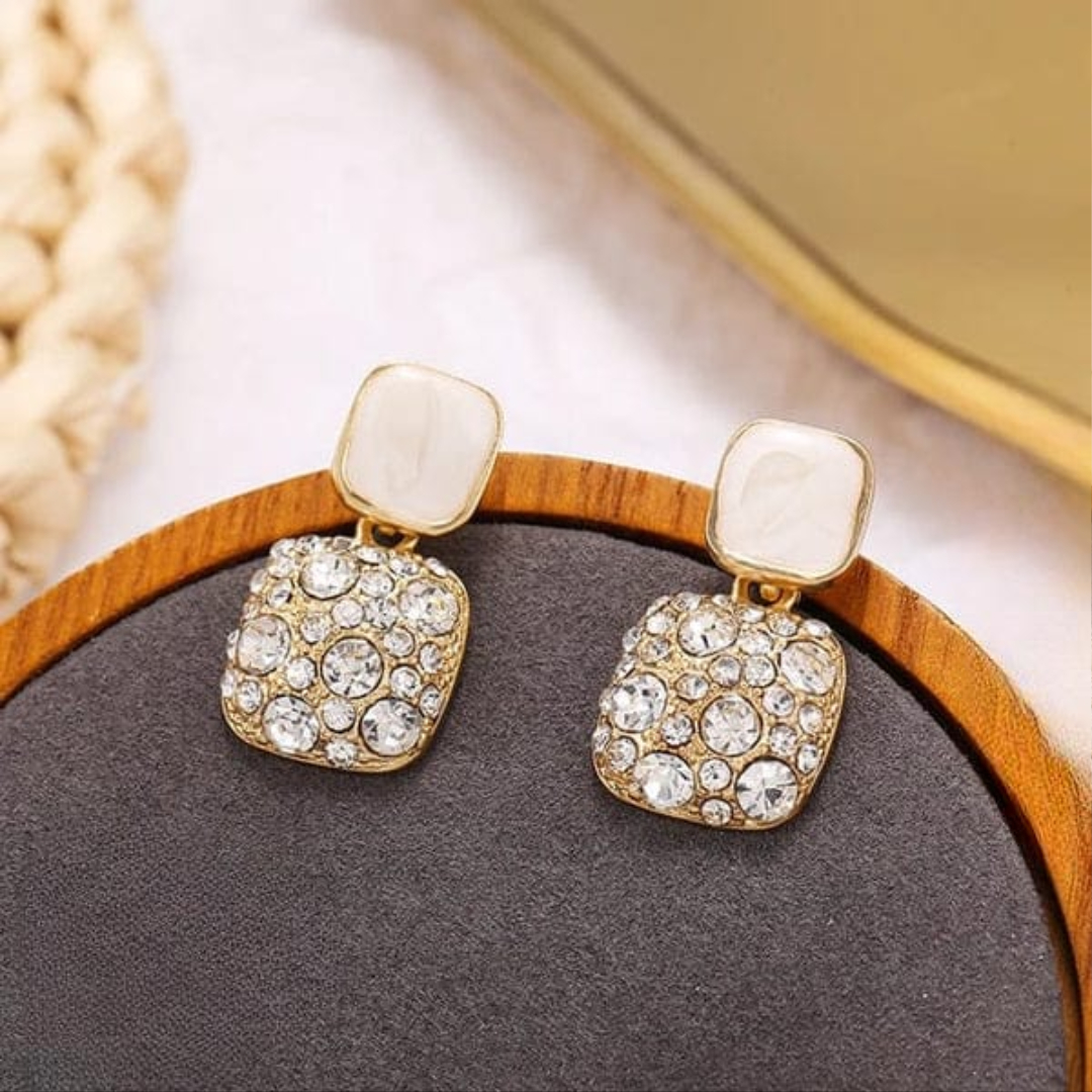 PJT-984 Fashion Rhinestone Square Earrings For Women Women Jewelry Party Accessries Gift - Image 3