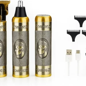 Professional 3-in-1 Men’s Grooming Kit - Gold Metal Body
