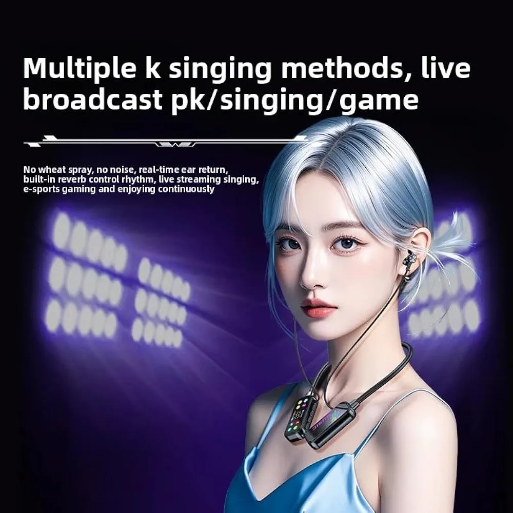 Mf Model YG17 Wireless Neckband Earphones With LED Display - Audio Device Designed For Sound Playback And Daily Listening Routine - Image 2