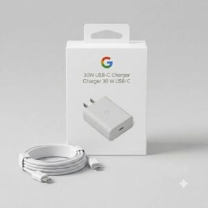 Original Google 30W USB-C PD Fast Charger with USB-C to USB-C Cable for Google Pixel 9/8/7/6 Series, Pixel Fold, Tablets & USB-C Devices