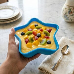 1 PCs Custard Star Bowl Elegant Design Dessert Serving Bowl for Custard Pudding Fruit and Sweets (Random Color)