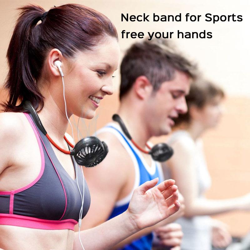 7 Wing Neck Fans Mini Portable Outdoor Fan Personal Fan Biggest Rechargeable Battery Operated Neckband Fan - Portable Cooling Device (Random Color) - Image 5