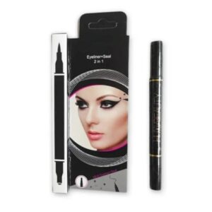 2-in-1 Waterproof Eyeliner & Stamp Liner Pen – Dual-Sided Matte Black Liquid Eyeliner with Precise Felt Tip and Winged Design Seal
