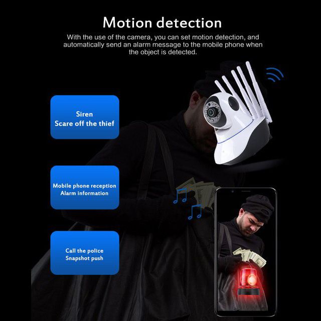 Speed-X 5 Antenna Night Vision Camera (CA-Q5-5) 1080p HD - V380 Pro - Image 2