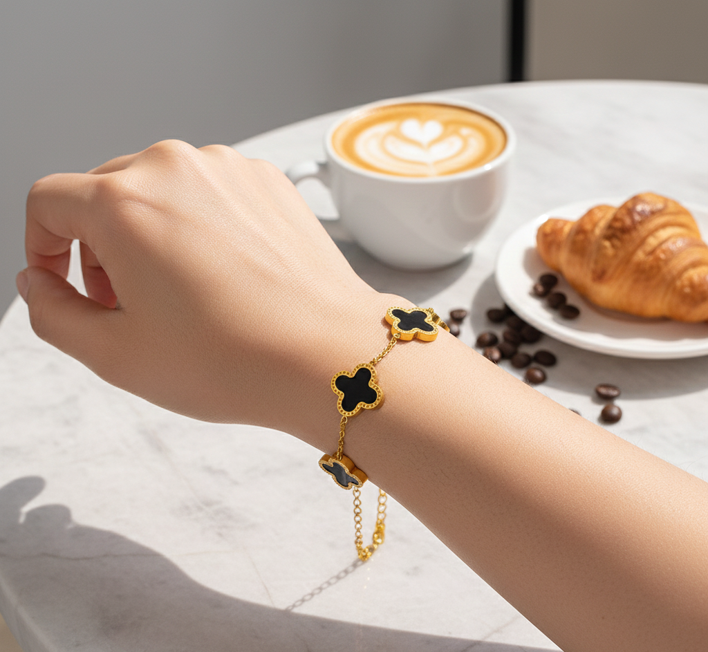 QXT-134 Clover Bracelet – Stainless Steel | Elegant & Durable Accessory - Image 3