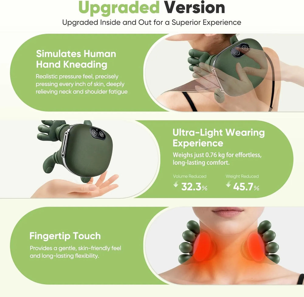 Smart Finger Pressure Neck Massager – Electric Deep Kneading Heated Back & Shoulder Massager | Pain Relief Relaxation Device for Home, Office & Car - Image 3