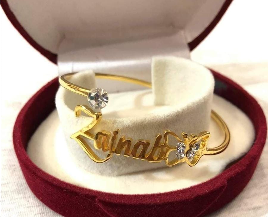 Customized Butterfly Name Kara Bracelet for Women β Personalized Adjustable Cuff Bangle | Customized Jewellery Gift - Image 2