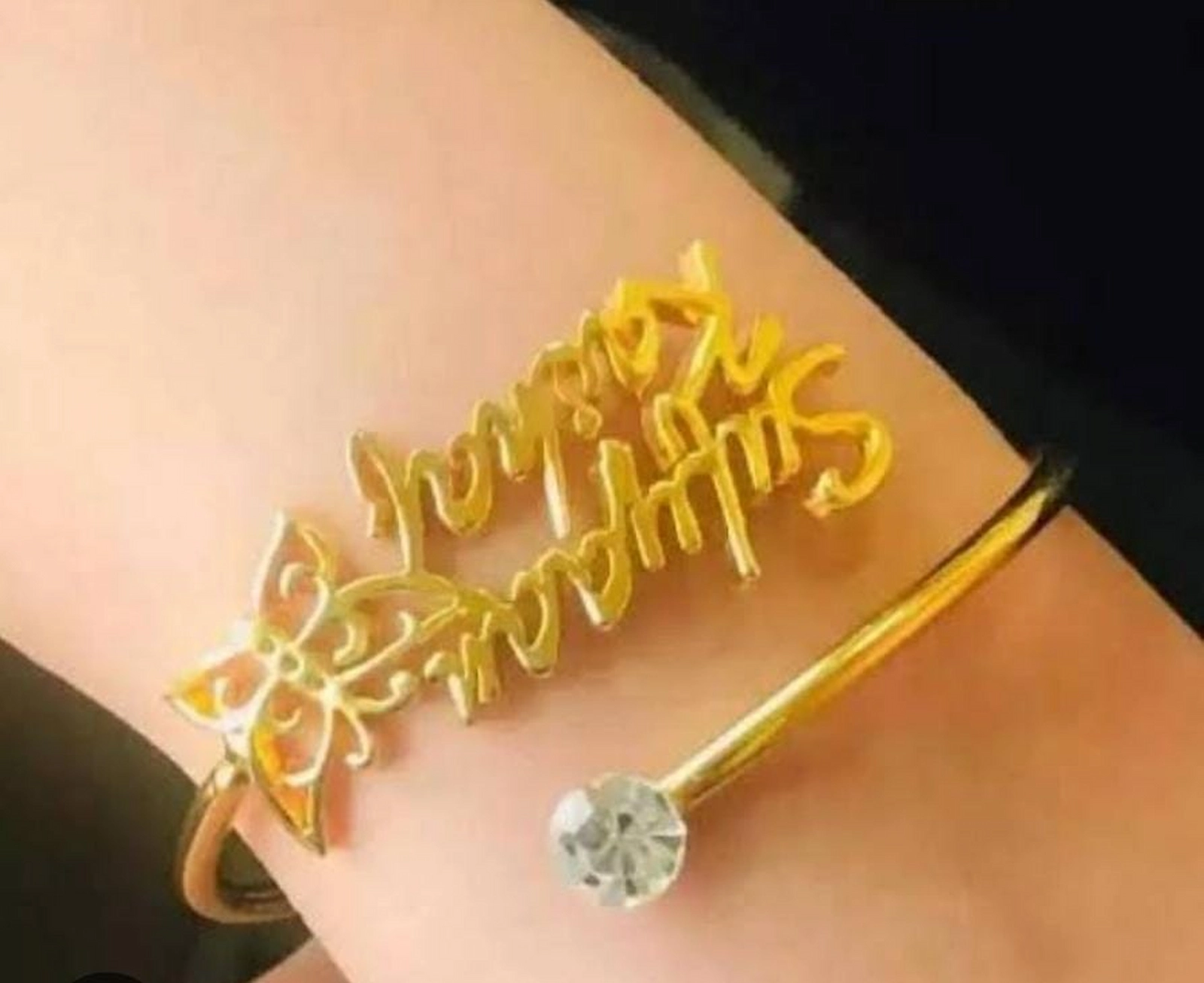 Customized Butterfly Name Kara Bracelet for Women β Personalized Adjustable Cuff Bangle | Customized Jewellery Gift
