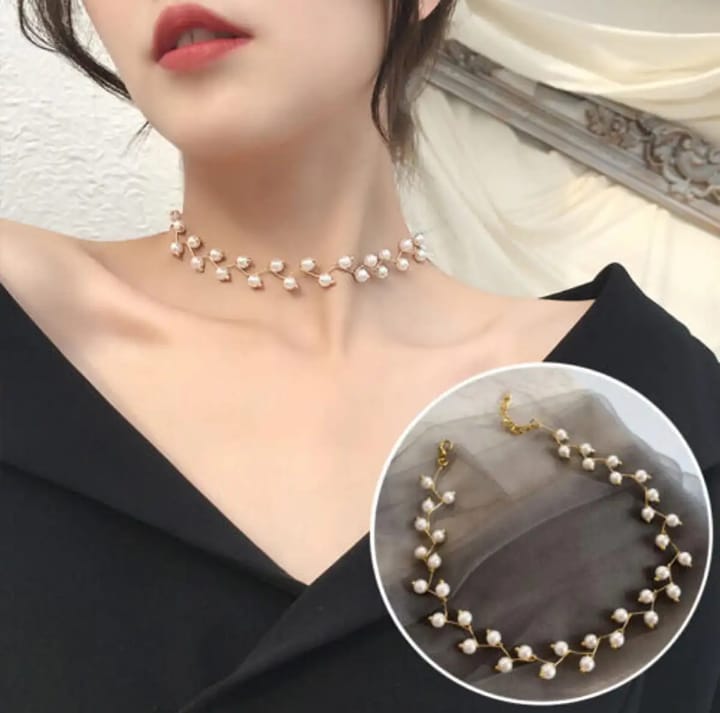 Zig Zag Black Choker With Earrings for girls - Image 4