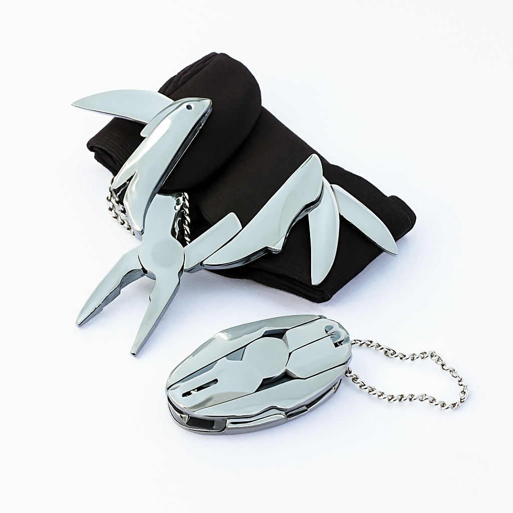 Stainless Steel Outdoor Portable Multitool Plier Knife Key Chain Screwdriver Mini Multi Tools With Leather Pouch For Camping, Hiking, And Everyday Use - Image 3