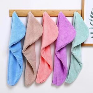Hair Drying Towel Cap – Quick Dry, Soft & Absorbent Turban Wrap for Women | Anti-Frizz Hair Wrap Towel for Bathroom & Salon Use (Random Color)