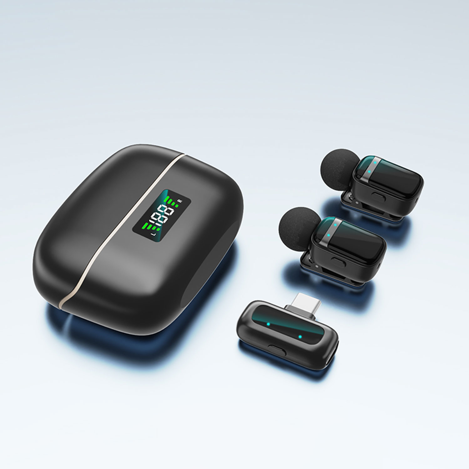 Mini8 Rts Lavalier Metal Condenser Lightweight Wireless Dual Microphone Biggest Battery - Image 2
